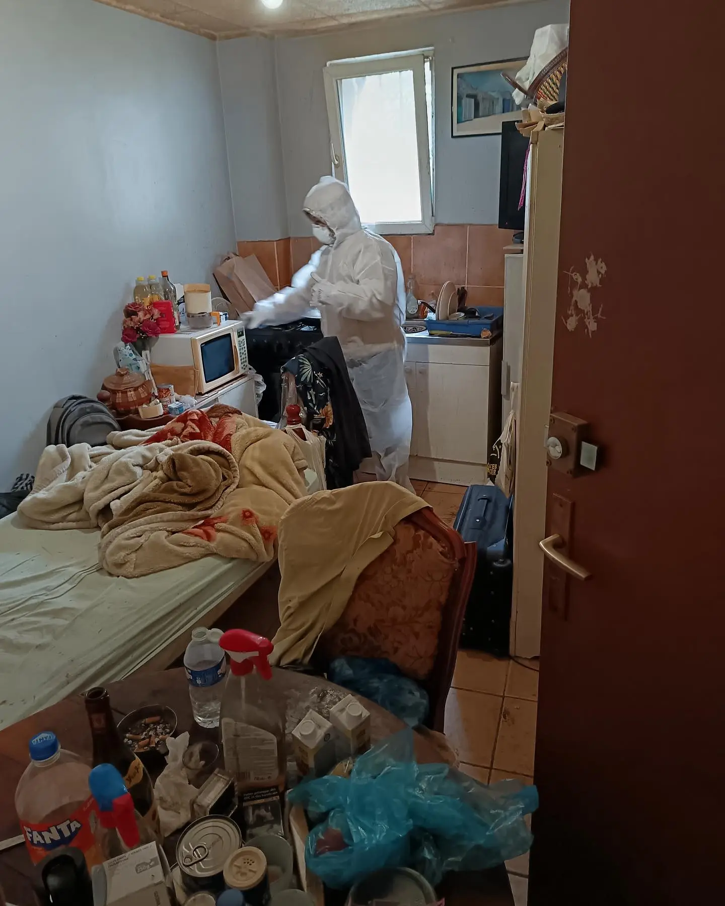 Opération de désinfection en hauteur